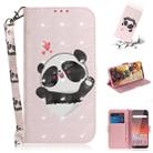 3D Colored Drawing Heart Panda Pattern Horizontal Flip Leather Case for Nokia 1 Plus, with Holder & Card Slots & Wallet - 1