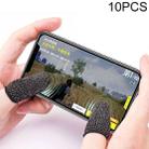 10 PCS Nylon + Conductive Fiber Non-slip Sweat-proof Mobile Phone Game Touch Screen Finger Cover for Thumb / Index Finger(Black) - 1