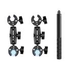 Motorcycle Double Dual-heads Crabs Clamps Handlebar Fixed Mount Selfie Stick - 1
