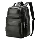 Bopai 851-019811 Large Capacity Anti-theft Waterproof Leathar Backpack Laptop Tablet Bag for 15.6 inch and Below, with USB Charging Port(Black) - 1