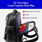 Bopai 851-019811 Large Capacity Anti-theft Waterproof Leathar Backpack Laptop Tablet Bag for 15.6 inch and Below, with USB Charging Port(Black) - 4