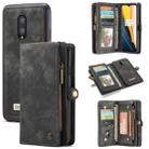 CaseMe-008 Detachable Multifunctional Horizontal Flip Leather Case for OnePlus 7, with Card Slot & Holder & Zipper Wallet & Photo Frame (Black) - 1