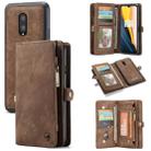 CaseMe-008 Detachable Multifunctional Horizontal Flip Leather Case for OnePlus 7, with Card Slot & Holder & Zipper Wallet & Photo Frame (Brown) - 1