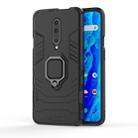 PC + TPU Shockproof Protective Case for OnePlus 7 Pro, with Magnetic Ring Holder(Black) - 1