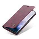 CaseMe-013 Multifunctional Retro Frosted Horizontal Flip Leather Case for OnePlus 7 Pro, with Card Slot & Holder & Zipper Wallet & Photo Frame(Wine Red) - 4