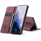 CaseMe-013 Multifunctional Retro Frosted Horizontal Flip Leather Case for OnePlus 7 Pro, with Card Slot & Holder & Zipper Wallet & Photo Frame(Wine Red) - 5