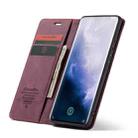 CaseMe-013 Multifunctional Retro Frosted Horizontal Flip Leather Case for OnePlus 7 Pro, with Card Slot & Holder & Zipper Wallet & Photo Frame(Wine Red) - 6