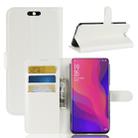 Litchi Texture Horizontal Flip PU Leather Case for OPPO Find X, with Holder & Card Slots & Wallet (White) - 1