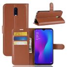 Litchi Texture Horizontal Flip PU Leather Case for OPPO R17, with Holder & Card Slots & Wallet (Brown) - 1
