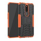 Shockproof  PC + TPU Tire Pattern Case for OPPO F11 Pro, with Holder (Orange) - 1