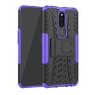 Shockproof  PC + TPU Tire Pattern Case for OPPO F11 Pro, with Holder (Purple) - 1