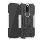 Shockproof  PC + TPU Tire Pattern Case for OPPO F11 Pro, with Holder (White) - 1