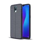 Litchi Texture TPU Shockproof Case for OPPO R17 (Navy Blue) - 1