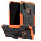 Shockproof  PC + TPU Tire Pattern Case for OPPO Realme 3 Pro, with Holder (Orange) - 1