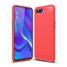 Brushed Texture Carbon Fiber TPU Case for OPPO K1 (Red) - 1