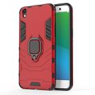 PC + TPU Shockproof Protective Case for OPPO R9 Plus, with Magnetic Ring Holder (Red) - 1