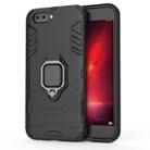 PC + TPU Shockproof Protective Case for OPPO R11, with Magnetic Ring Holder (Black) - 1