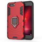 PC + TPU Shockproof Protective Case for OPPO R11, with Magnetic Ring Holder (Red) - 1