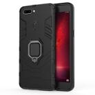 PC + TPU Shockproof Protective Case for OPPO R11s Plus, with Magnetic Ring Holder (Black) - 1