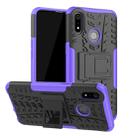 Tire Texture TPU+PC Shockproof Case for OPPO Realme 3, with Holder (Purple) - 1