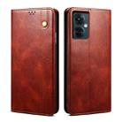 Oil Wax Crazy Horse Texture Leather Phone Case For OnePlus Nord CE 3 Lite / OPPO K11X (Brown) - 1