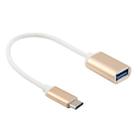 20cm Metal Head USB 3.1 Type-c Male to USB 3.0 Female Adapter Cable(Gold) - 1