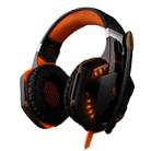KOTION EACH G2000 Over-ear Game Gaming Headphone Headset Earphone Headband with Mic Stereo Bass LED Light for PC Gamer,Cable Length: About 2.2m(Orange + Black) - 1
