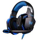 KOTION EACH G2000 Over-ear Game Gaming Headphone Headset Earphone Headband with Mic Stereo Bass LED Light for PC Gamer,Cable Length: About 2.2m(Blue + Black) - 1