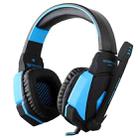 KOTION EACH G4000 USB Version Stereo Gaming Headphone Headset Headband with Microphone Volume Control LED Light for PC Gamer,Cable Length: About 2.2m(Black Blue) - 1