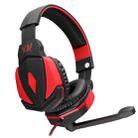 KOTION EACH G4000 USB Version Stereo Gaming Headphone Headset Headband with Microphone Volume Control LED Light for PC Gamer,Cable Length: About 2.2m(Black Red) - 1