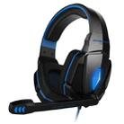 KOTION EACH G4000 Stereo Gaming Headphone Headset Headband with Mic Volume Control LED Light for PC Gamer,Cable Length: About 2.2m(Blue + Black) - 1