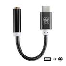 ENKAY Hat-Prince USB-C / Type-C to 3.5mm Nylon Woven Audio Adapter, Length: about 10cm(Black) - 1