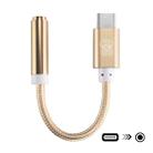 ENKAY Hat-Prince USB-C / Type-C to 3.5mm Nylon Woven Audio Adapter, Length: about 10cm(Gold) - 1