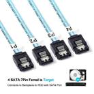 Mini SAS (SFF-8087) to 4 x SATA 7-Pin Female Forward Breakout 6Gbps Data Cable, Length: 50cm - 3