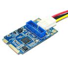 MINI PCI-E to USB 3.0 Front 19 Pin Desktop PC Expansion Card with 4 Pin Power Connection Port (Blue) - 1