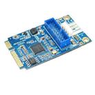 MINI PCI-E to USB 3.0 Front 19 Pin Desktop PC Expansion Card with 4 Pin Power Connection Port (Blue) - 2