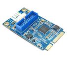 MINI PCI-E to USB 3.0 Front 19 Pin Desktop PC Expansion Card with 4 Pin Power Connection Port (Blue) - 4