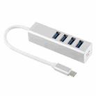 5Gbps Super Speed Self / Bus Power 4 Ports USB 3.0 to USB-C / Type-C HUB Converter (Silver) - 2