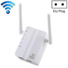 300Mbps Wireless-N Range Extender WiFi Repeater Signal Booster Network Router with 2 External Antenna, EU Plug(White) - 1