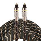 15m OD6.0mm Gold Plated Metal Head Woven Net Line Toslink Male to Male Digital Optical Audio Cable - 1