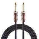 EMK 6.35mm Male to Male 3 Section Gold-plated Plug Cotton Braided Audio Cable for Guitar Amplifier Mixer, Length: 1.5m(Black) - 1