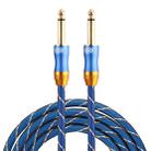 EMK 6.35mm Male to Male 3 Section Gold-plated Plug Grid Nylon Braided Audio Cable for Speaker Amplifier Mixer, Length: 1.5m(Blue) - 1