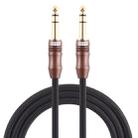 EMK 6.35mm Male to Male 4 Section Gold-plated Plug Cotton Braided Audio Cable for Guitar Amplifier Mixer, Length: 2m(Black) - 1