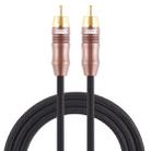 EMK 8mm RCA Male to 6mm RCA Male Gold-plated Plug Cotton Braided Audio Coaxial Cable for Speaker Amplifier Mixer, Length: 2m(Black) - 1