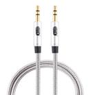 EMK 3.5mm Male to Male Gold-plated Plug Cotton Braided Audio Cable for Speaker / Notebooks / Headphone, Length: 1m(Grey) - 1