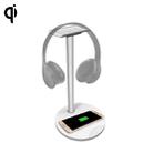 New Bee 2 in 1 ABS + Aluminium Alloy + TPU Material Headphone Holder / Headset Stand & QI Standard Wireless Charging Transmitter(Silver) - 1