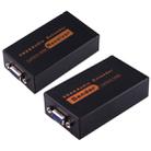 VGA & Audio Extender 1920x1440 HD 100m Cat5e / 6-568B Network Cable Sender Receiver Adapter, EU Plug(Black) - 1
