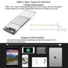 ORICO 2139C3-CR USB3.1 Type C Transparent External Hard Disk Box Storage Case for 9.5mm 2.5 inch SATA HDD / SSD - 5