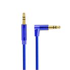 AV01 3.5mm Male to Male Elbow Audio Cable, Length: 1m (Blue) - 1