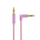 AV01 3.5mm Male to Male Elbow Audio Cable, Length: 1m (Rose Gold) - 1